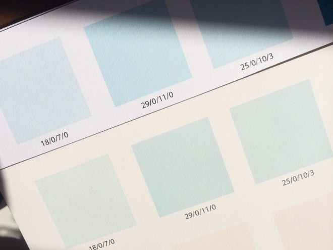 same CMYK values printed on Savoy White and Savoy Natural