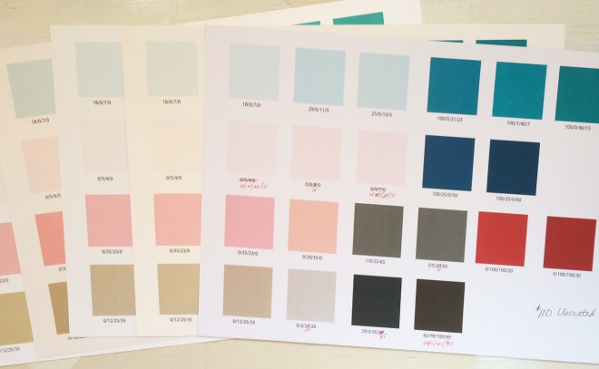 Color test on different papers.