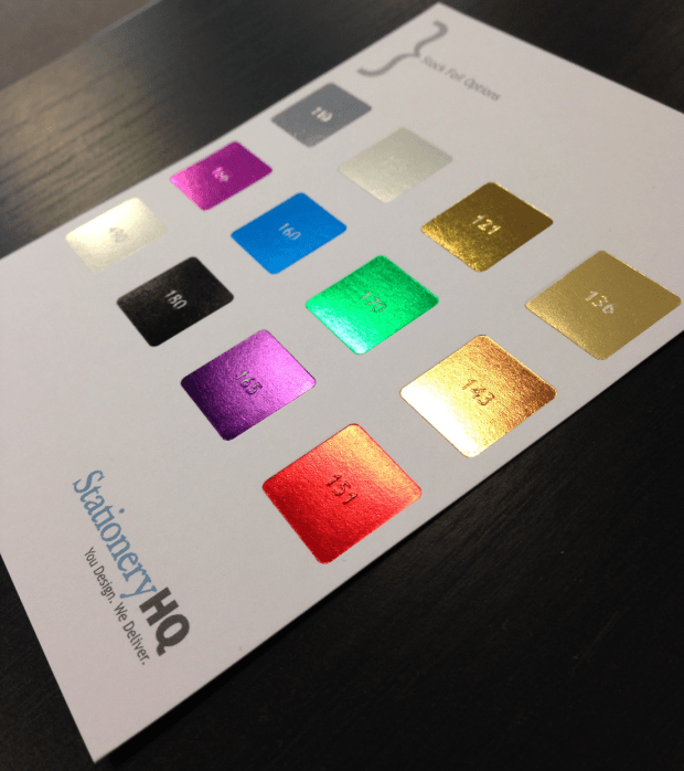 Available foil colors.